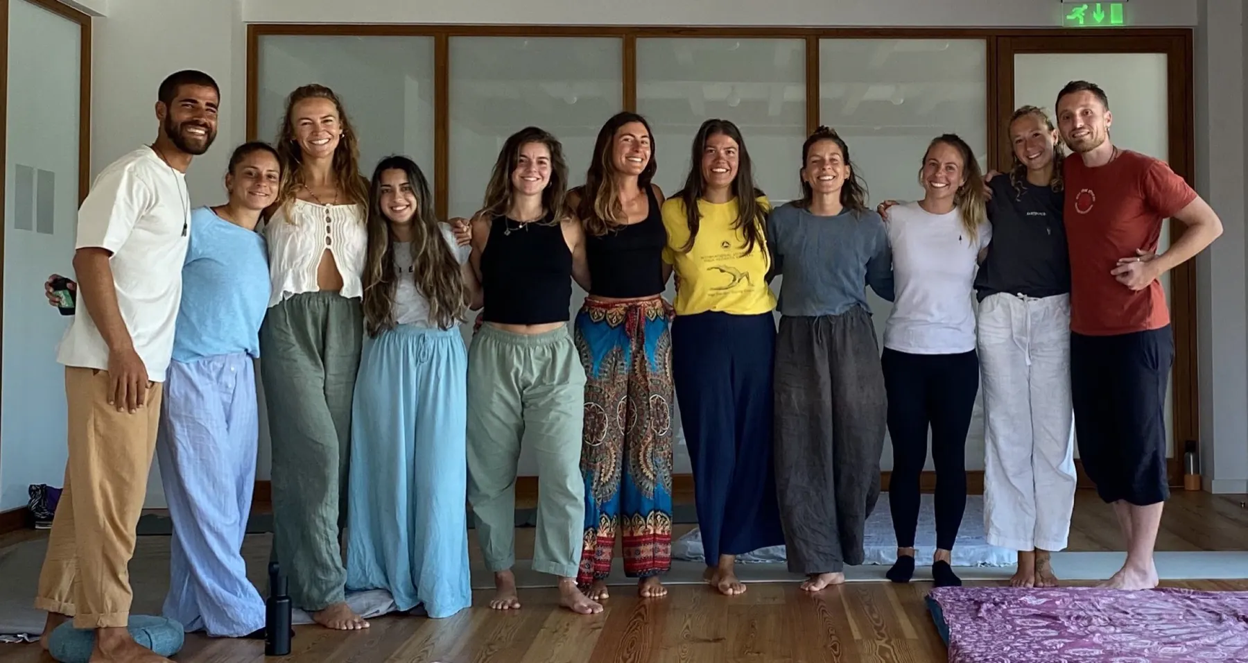 Participants of the Introduction to Zenthai Shiatsu workshop at Mandala in Sagres, Portugal